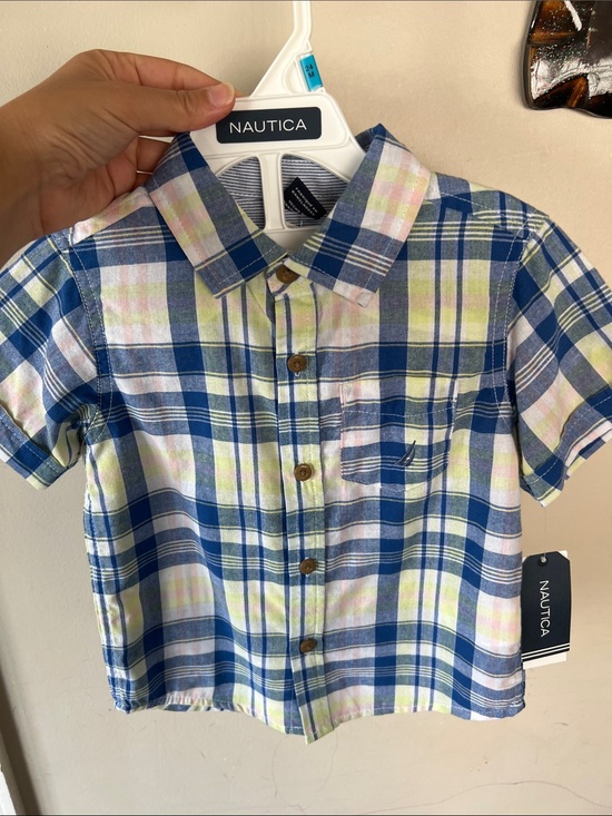 Nautica Other - Nautica Boys Blue Plaid Short Sleeve Button-Down